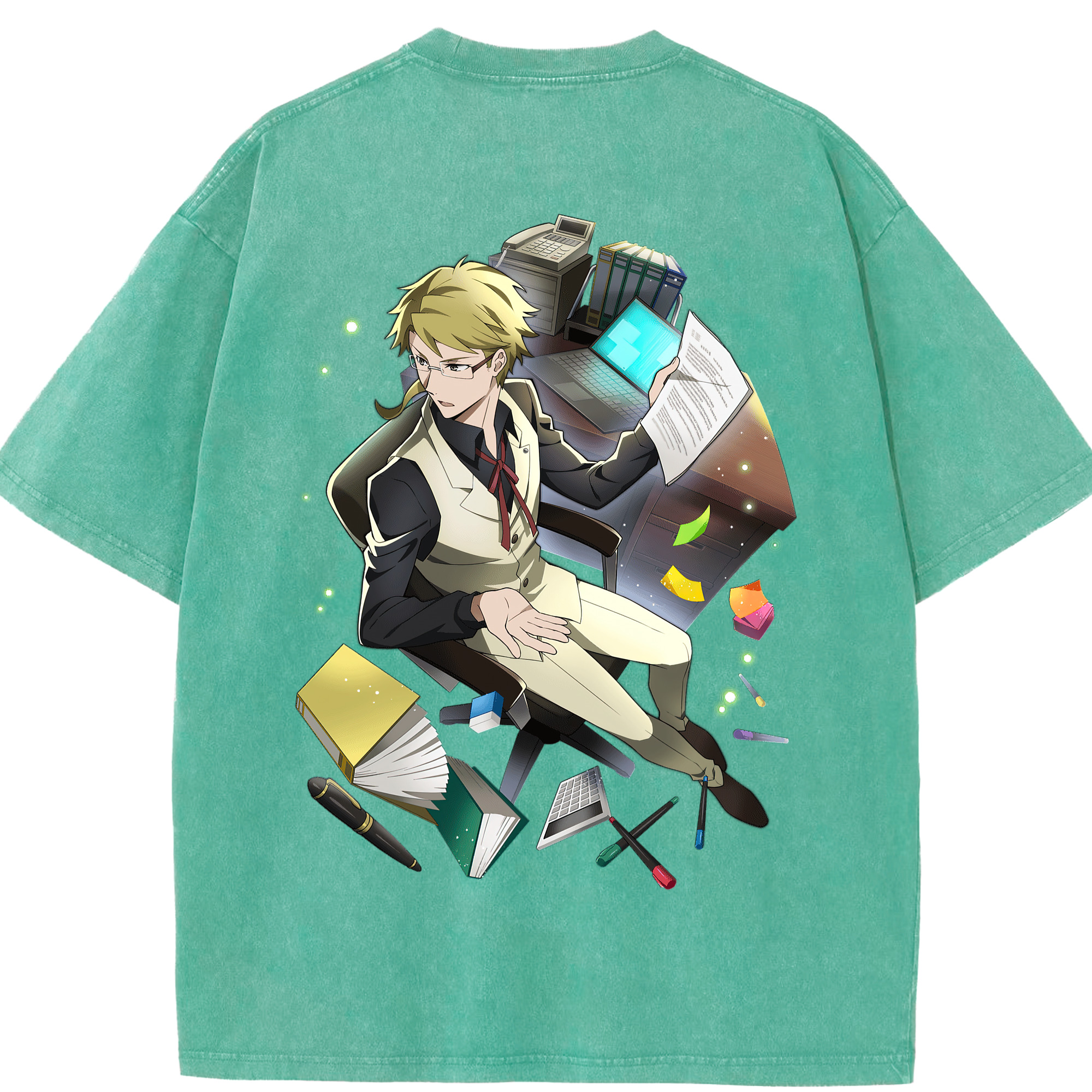 （画像用） 文豪ストレイドッグス Bungo Stray Dogs 綿100% ヴィンテージ風 半袖Tシャツ（背面プリント）